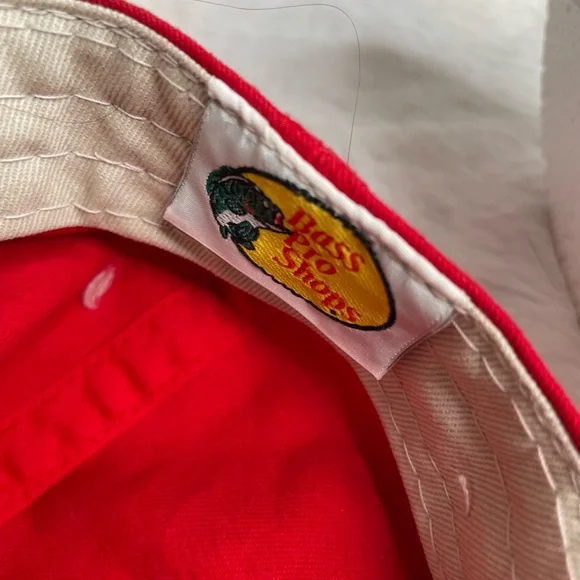 Bass Pro Shops Adjustable Hat Cap Red Cotton - Picture 6 of 7